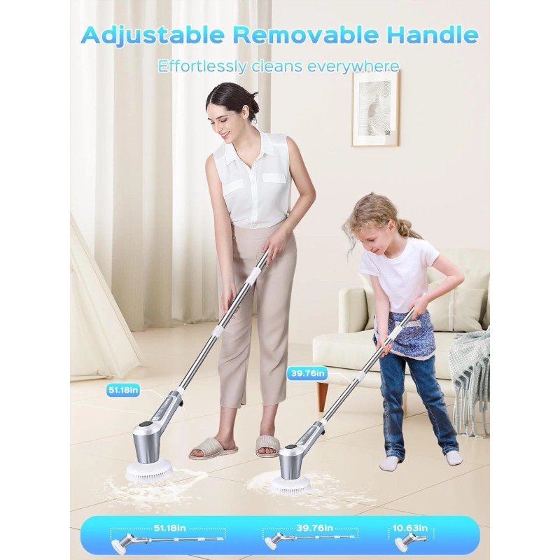 LOVEWE Electric Spin Scrubber, 4500mAh Cordless Cleaning Brush with Spray