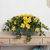 Nearly Natural Hibiscus Artificial Plant in Stone Planter
