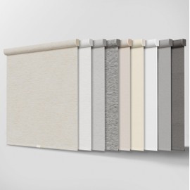 Lumino 100% Blackout Roller Shades for Windows - 23" W x 72" L - Medium Gray, Over 2,000 Custom Sizes, Cordless, Dual Layer Fabric for Advanced Light Blockage, Thermal Insulated Privacy Blinds