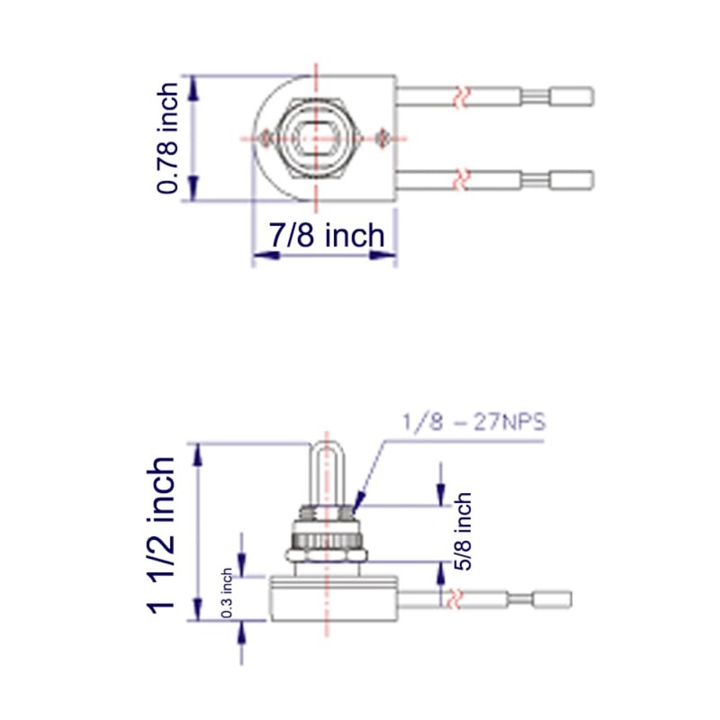 2 Wire Push Button Light Switch Replacement Kit On Off