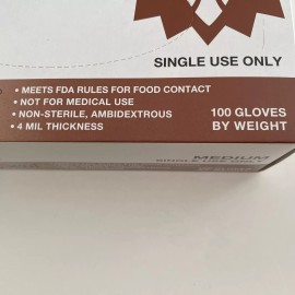 King Seal Latex Gloves 100 Pcs General Purpose Powder Free Food Contact Size Medium 4 Mil