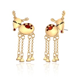 CLASSYZINT Christmas Earrings for Women Christmas Gold Reindeer Dangle Earrings Christmas Jewelry for Women Christmas Earrings Rudolf the Red-Nosed Reindeer Earrings
