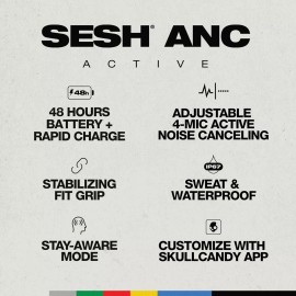 Skullcandy - Sesh ANC Active Noise Canceling True Wireless Earbuds - Black