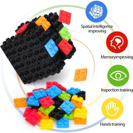 Magic Cube 3 x 3 Speed Magic Cube 3D Cube Puzzle Anti Stress Great Cube Brick Cube for Children Adults Magic Cube Toy Gifts (Black)