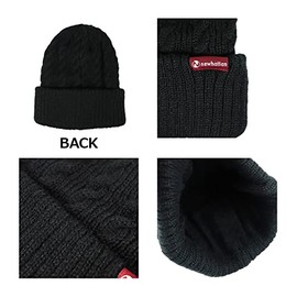 New Hattan Cable Knit Hat, Knit Cap, Men's, Women's, Plain, Hat, Beanie, Watch Cap, Mohair Knit Hat, Plain, Simple, Winter, Black