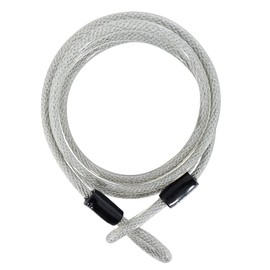 Oxford LK191 Double Loop Vinyl Coated Multi-Stranded Braided Steel Security Cable. 2.5m x 12mm, Silver, 12mm x 2500mm