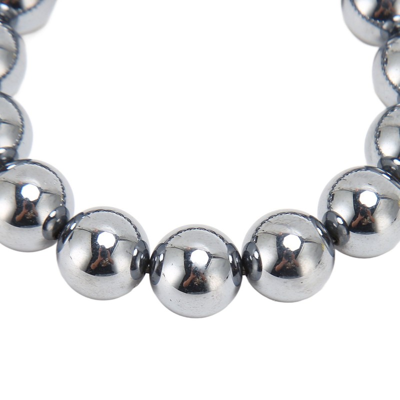 14mm Terahertz Stone Bracelet Promote Circulation Round Beads Chian Bracelet