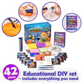 Original Stationery Mini Galaxy 3D Solar System Air Dry Clay Kit, 10 Bags of Clay for Kids, 8 Fact Cards, Tools, and More in This Fun Clay Craft Kit