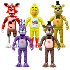 LASAMA Action Figures Set, 5 Pcs Game Figures Toys with Light, Movable Toys Dolls with Light, Collectible Gifts and Cake Toppers