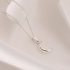 Sterling Silver Moon Necklace on silver chain - silver moon