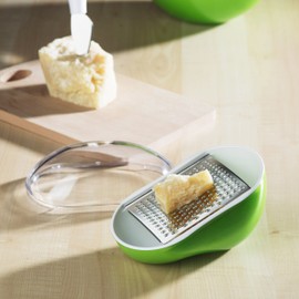 Grater with Removable Blade, White Inside and Clear Outside, 15 cm, Trendy Line by Omadadesign