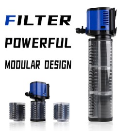 COOSPIDER 660GPH Aquarium Filter, Quiet Internal Fish Tank Filter, Powerful Pond Pump for 75-200 Gallon Large Fish Tanks, Turtle Tanks, Small Pond, Cold Plunge, Clear Wavemaker Oxygen Supply 3 in 1