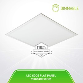 ASD 2x2 LED Flat Panel Light Dimmable Edge-Lit Panel 40W Square Ceiling Light 4000K Bright White Troffer Light 4230Lm Commercial LED Drop Ceiling Lights Standard Thin Panel UL, DLC 2-Pack