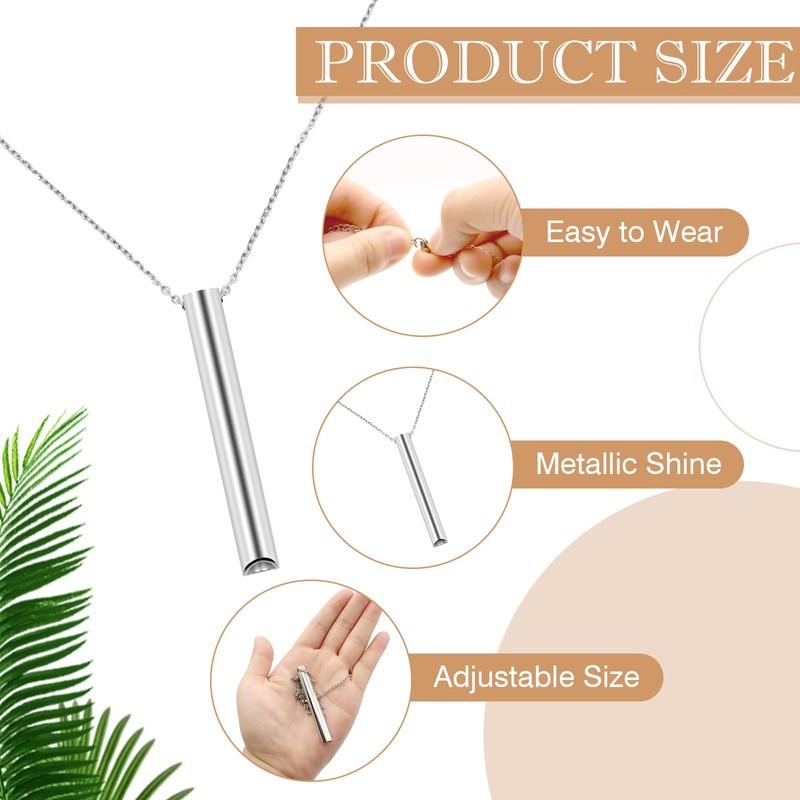 VEGCOO VEGCOO 2 Pcs Anxiety Relief Necklace, Stainless Steel Mindful