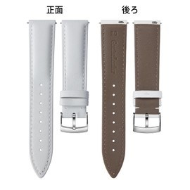 BINLUN Leather Watch Strap, Quick Release, Leather Watch Band, Multiple Colors Watch Band, Stylish Replacement Strap, Soft, Breathable, Unisex, 0.7 inch (18 mm), White
