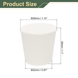 sourcing map Solid Rubber Stoppers, 6 Pcs Solid Rubber Bungs, Tapered Laboratory Pipe Tube Tank Bottle Holes Push-in Sealing Bungs Plugs Stoppers, 22mm to 29mm