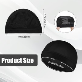 4 Pcs Wave Cap,Silk Wave Sleep Hair Cap for Black Men, Mens Night Elastic Band Satin Skull Caps Unisex Shower(Black)