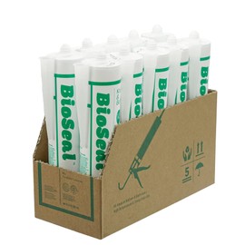 White BioSeal Silicone Sealant Caulk Kitchen and Bath Grade, Waterproof and Low Odor 10.1 Ounce Cartridge, White (Pack of 10) Made in Korea