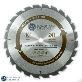 Benchmark Abrasives 10" 24T TCT Wood Saw Blade for Ripping