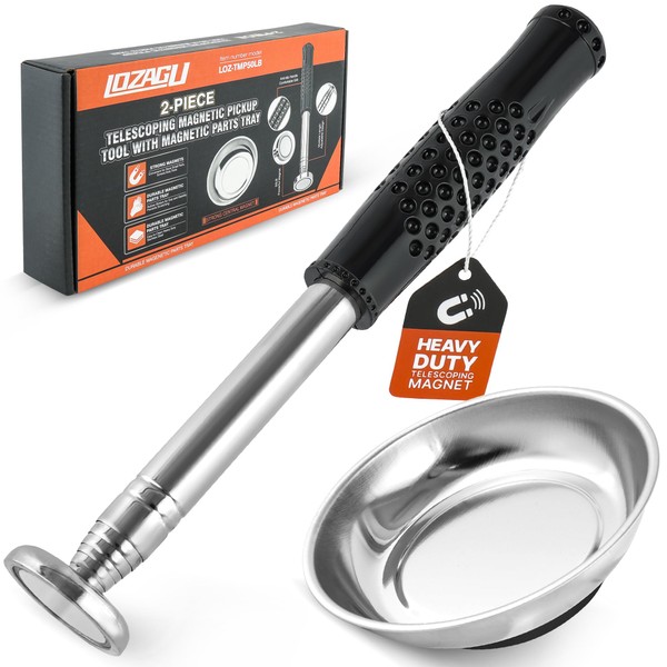 LOZAGU 2-Piece Extra Strong Telescoping Magnetic Pickup Tool with 50lb