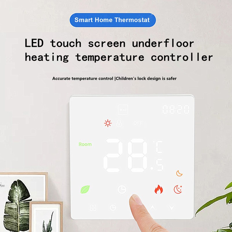 Smart Thermostat Touch Screen Programmable Floor Heating Thermostat for Gas
