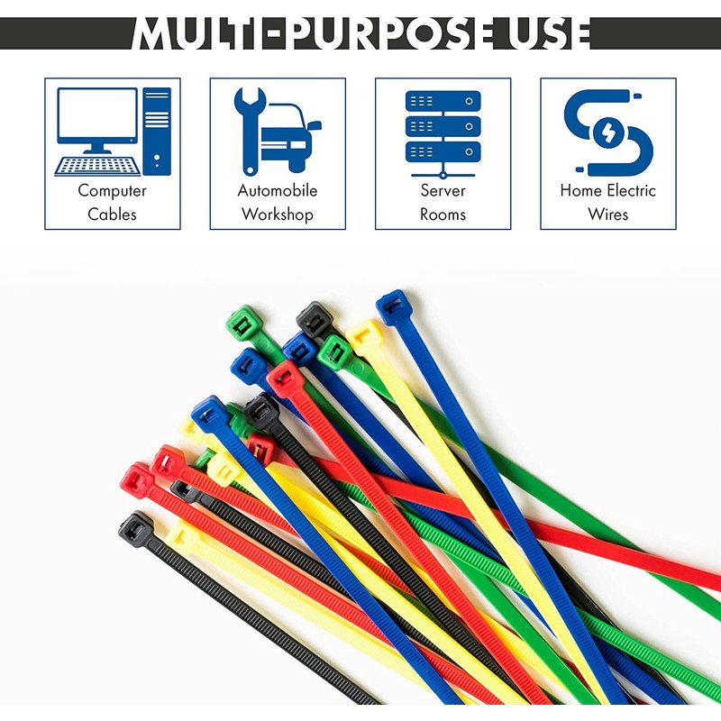 KafTon Pack of 100 Yellow Cable Zip Ties, UL Nylon,