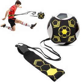 Hoedia Football Kick Trainer Soccer Training Aid Belt with Storage Bag Solo Close Control and Skills Football Training Aid Kids Practice Waist Belt Hands Free Fits Ball Size 3, 4, and 5