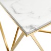 Modway EEI-4206-GLD-WHI Vertex Gold Metal Stainless Steel End Table, Gold