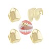 4-Piece 18K Gold-Plated Hip Hop Teeth Grillz - Fake Teeth,