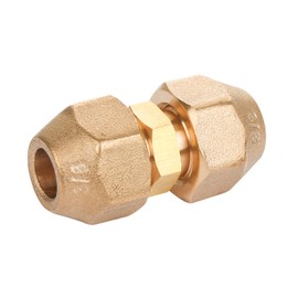 Copper Pipe Extension Joint Connectors - 3/8" Flare Male x 3/8" Male Flare - Brass Compression Tube Fitting with Flare Nuts for Air Conditioning Pipe (2 Packs)