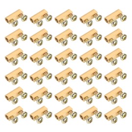 PATIKIL 12.5x4.2x5.2mm Wire Connectors Nut Terminal, 30 Pcs 10 A Brass Splicing Quick Wiring Connection Terminal Circuit Connector Nut Kit with Screws, Brass Tone