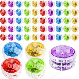 55 Pcs Light up Yo Yo Ball Bulk Colorful LED Responsive Ball Plastic Responsive Bearing Ball for Beginner Level Kids Birthday Christmas Stocking Stuffers
