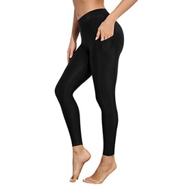 ATTRACO Swim Tights for Women Long Swim Leggings Swim Pants Rash Guard Pants Black S