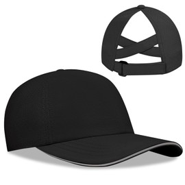 Women Criss Cross Ponytail Baseball Cap, Breathable Mesh Run Ponycaps, Reflective Quick Dry Trucker Hat, Cooling Sport Cap