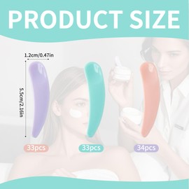 Mini Cosmetic Spatula，100-Pack Mini Makeup Spatulas – Reusable Plastic Cosmetic Scrapers in Pink, Purple & Blue, 2.2 Inches，Facial Cream Mask Spoon, for Women Girls Face Skin Care DIY Accessories