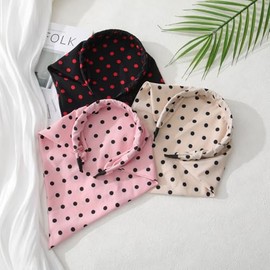 HAIMEIKANG Floral Bandana Headbands for Women Boho Hair Bandanas Scarf Triangle Kerchief Hair Bands Vintage Head Scarf(Black+Pink+Beige)