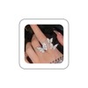 Erimberate Bohemian Crystal Butterfly Rings Silver Cz Butterfly Finger Rings