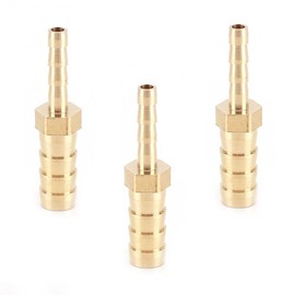 Straight Brass Barb Reducer, Brass Pipe Connector, 2-Way Hose Barb Fittings, 8mm to 6mm Pipe Reducer for Water/Gas/Oil/Air Pipe