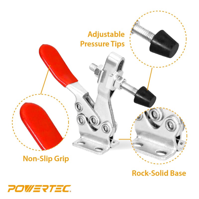 POWERTEC 4PK Toggle Clamp, 300 lbs Holding Capacity, 201B Quick