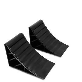 2 x Trailer Wedges Wheel Chocks Wheel Chocks Brake Wedges Black with Holder Brake Wedge Car Caravan