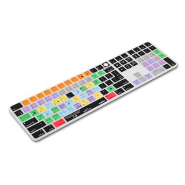 XSKN Shortcuts and Languages Silicone Keyboard Cover Skin Compatible with Apple 2021 iMac M1 Chip Magic Keyboard with Touch ID and Numeric Keypad A2520 Accessories (EU&US Version, Ableton Live)