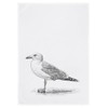 Tea Towel White 100% Cotton with Morel Motif Dark Grey