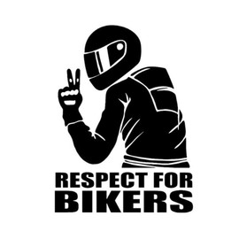 Motorcycle Reflective Sticker, Respect for Cyclists Reflective Sticker Decal Car Stickers Fashion Car Decoration Sticker (Black)