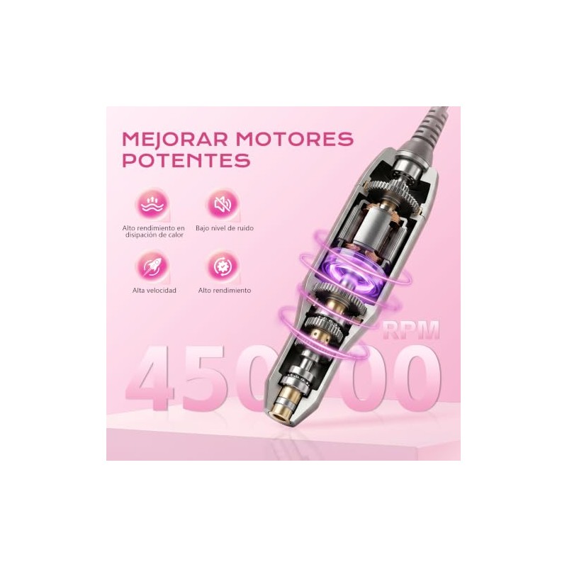 Drill para Uñas Profesional, 45000 RPM Drill para Uñas