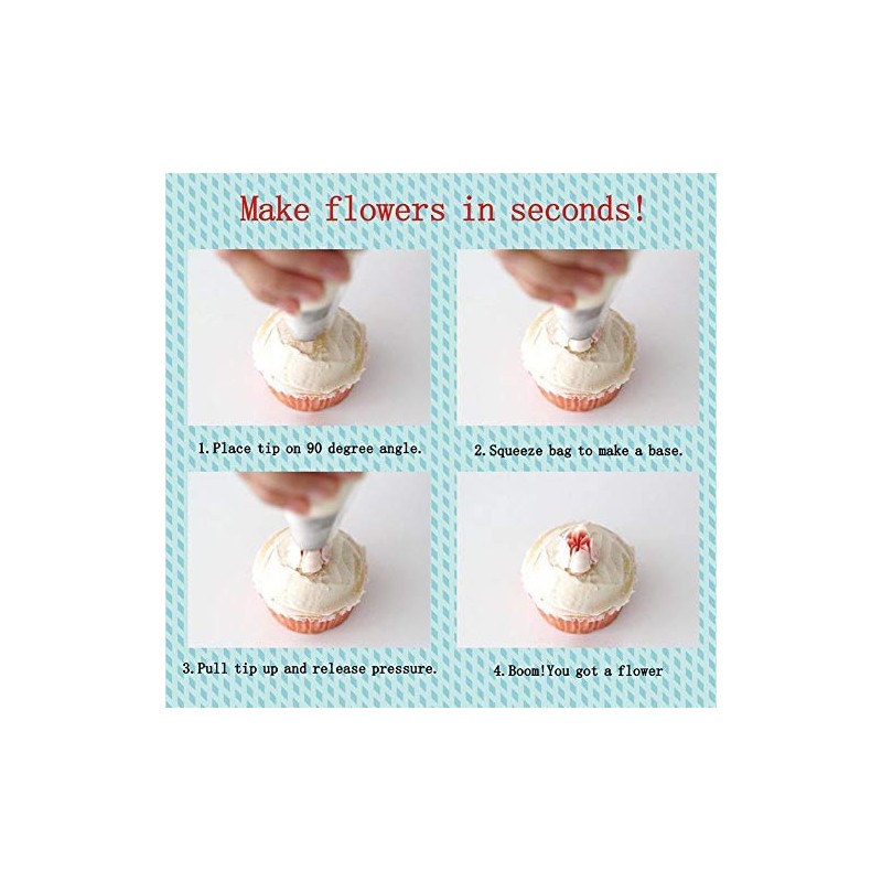 Russian Piping Tips Cake Decorating Complete Set, WOWDECOR 24pcs Baking