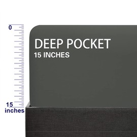 FLXXIE Queen Fitted Sheet Only - Bottom Sheet - Microfiber Deep Pocket up to 15inch Queen Fitted Sheet - Soft and Wrinkle, Fade, Shrinkage Resistant Fitted Bed Sheet, Dark Grey