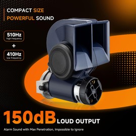 Train Horn for Truck, 12v 150db Loud Car Horns With Wiring Harness, Snail Air Horn With Compressor Electric for Motorcycle Train Car Pickup