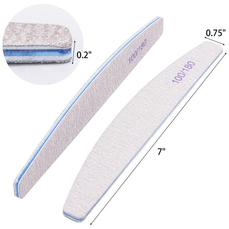 25Pcs 100/180 Grit Nail File Set - Double-Sided Emery Boards