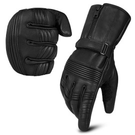 aaasportx Motorcycle Gloves Men's Winter Black Motorcycle Gloves Winter Motorcycle Gloves Winter Men Warm Waterproof Windproof (M)