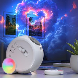 Galaxy Projector, Night Light Projector, Star Projector Night Light with 17 Colors RGB Dimming/13 Star Charts/15 white noises/Wireless Remote Control/Bluetooth Audio/Timer Function, for Kids Adults